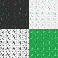 Set of seamless background currency symbols dollar