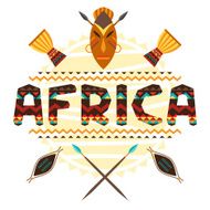 African ethnic background with geometric ornament and symbols N4