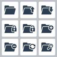 Vector isolated folder icons set
