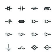 Electronic Circuit Silhouette Icons