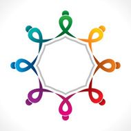 creative teamwork icon design by colorful people concept N2