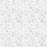 Cook objects doodles seamless pattern N2