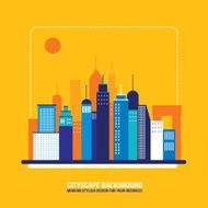 Cityscape background City building silhouettes Flat design N8