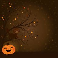Halloween Cute Kitten and Jack O&#039; lantern