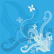 blue flower swirls