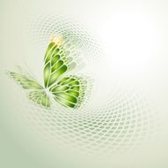 Abstract background with green butterfly N2