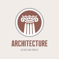 Architecture - logo concept Antique column abstract sign N2