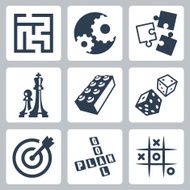 Vector business strategies and development &#039;game concept&#039; icons set