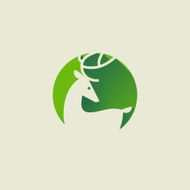Deer Elegant flat icon with long shadow