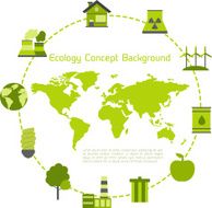 Flat ecology and energy infographics