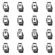 Smart Phone Functions Silhouette icons V 2