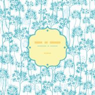 Abstract blue trees frame seamless pattern background
