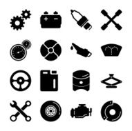 Car Tools Silhouette Icons N2