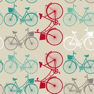 Vintage seamless background with bicycles vector