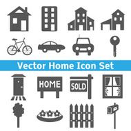 Home icons set Real estate