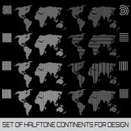Set of halftone continents for design N3