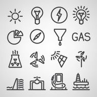 Energy and resource icon set N14