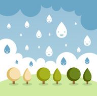 Raining - Nature illustration and icons