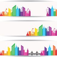 Abstract colorful building design for website banner