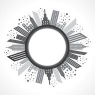 Abstract grey building design around a circle