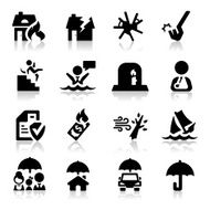 Insurance icons set Elegant series N2