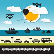 Transportation Icons on Landscape N2
