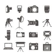 Photo equipment sillhouettes