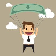 man uses a dollar for parachute N2