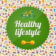 Illustratiob of flat design sport fitness and healthy lifestyle N2