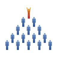 pyramid of people icons with leader on the top