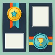 Certificate templates with trophies and awards N3