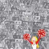 Stadium Crowd - Cheerleader