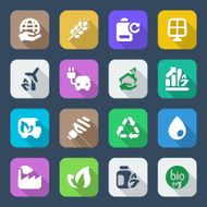 flat icons ecology set2 colorful