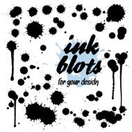 Set of ink blots for your design Flat style