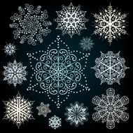 Christmas snowflakes set