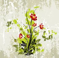 Abstract Grunge Floral Background N22