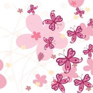 Summer background with butterflies