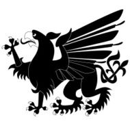 Silhouette of heraldic griffin