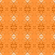 flower ornament on orange background (wallpaper) N2