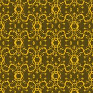 gold flower ornament on brown background (wallpaper) N2