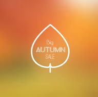 Big Autumn Sale Vector Retro Poster witn Blurred Background