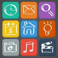 Flat style icon set N2