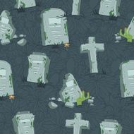 Halloween tombs seamless pattern