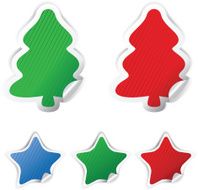 set Christmas vector stickers