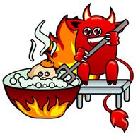 Devil with pitchfork in a hand N2