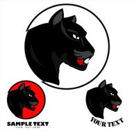 Panther Head Black Head over the circle