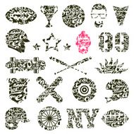 Badges sport in lettering style