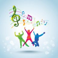 Dancing people music background N2