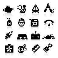 Car parts icons set Elegant series