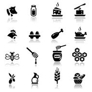 Icons set Dairy and natural products